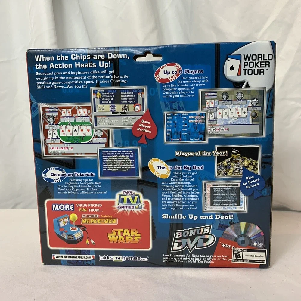 WORLD POKER SERIES TOUR‎ Plug & Play TV Game No limit Texas Hold Em Jakks NEW